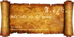 Nánási Ágnes névjegykártya